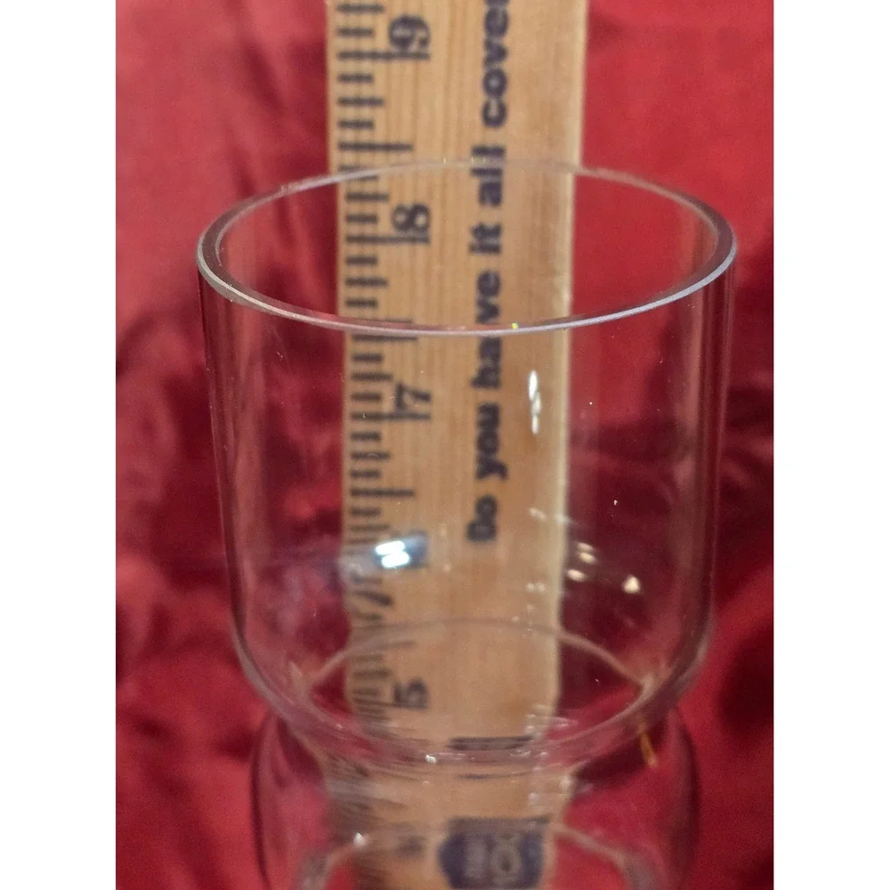 Vintage Mid Century Modern Clear Glass Stacked Bubble Vase Ribbed MCM 7.5 Inch